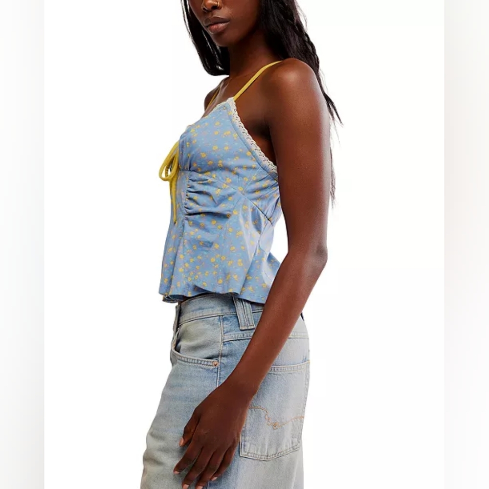 NWT Free People Allure Blue Top - M - Picture 3 of 4